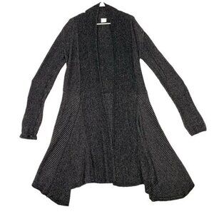 Cabi 3530 Long Layer Cardigan Sweater Medium Size M‎ Open Front Black and Gray